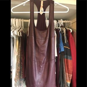 Maroon Leather Tank Top